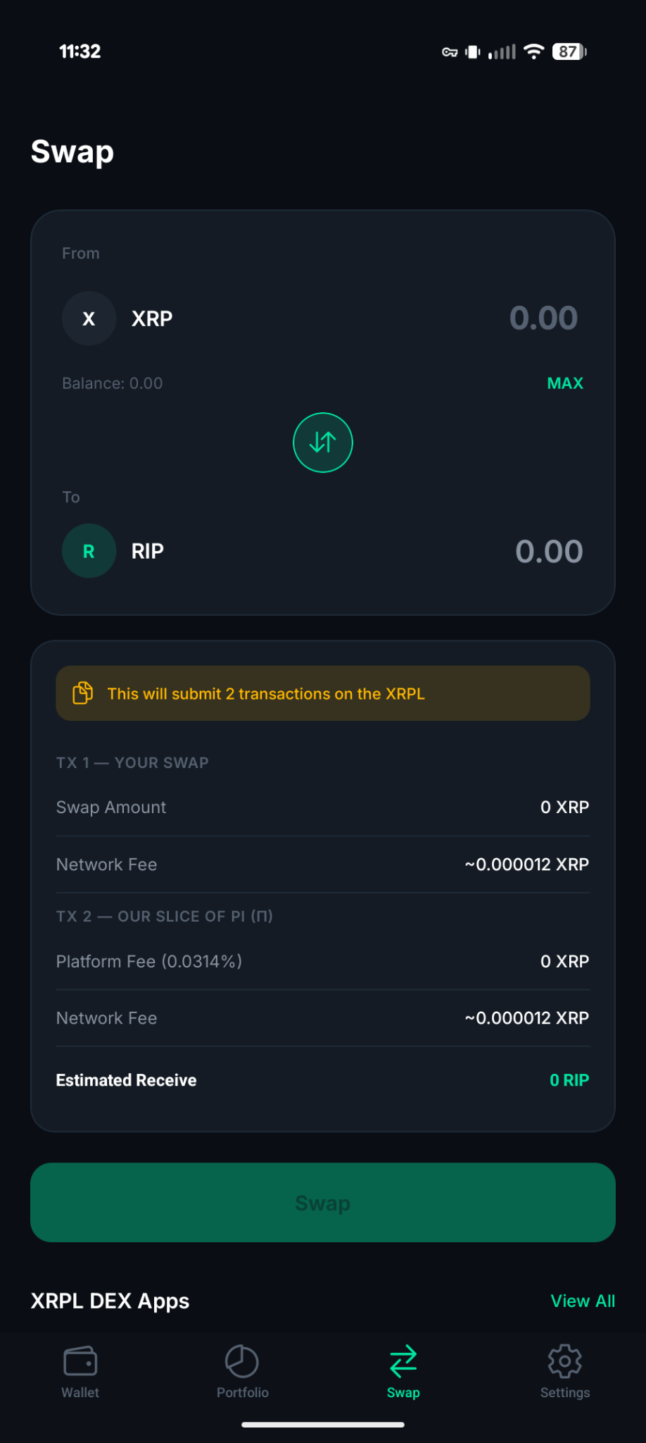 Swap Interface